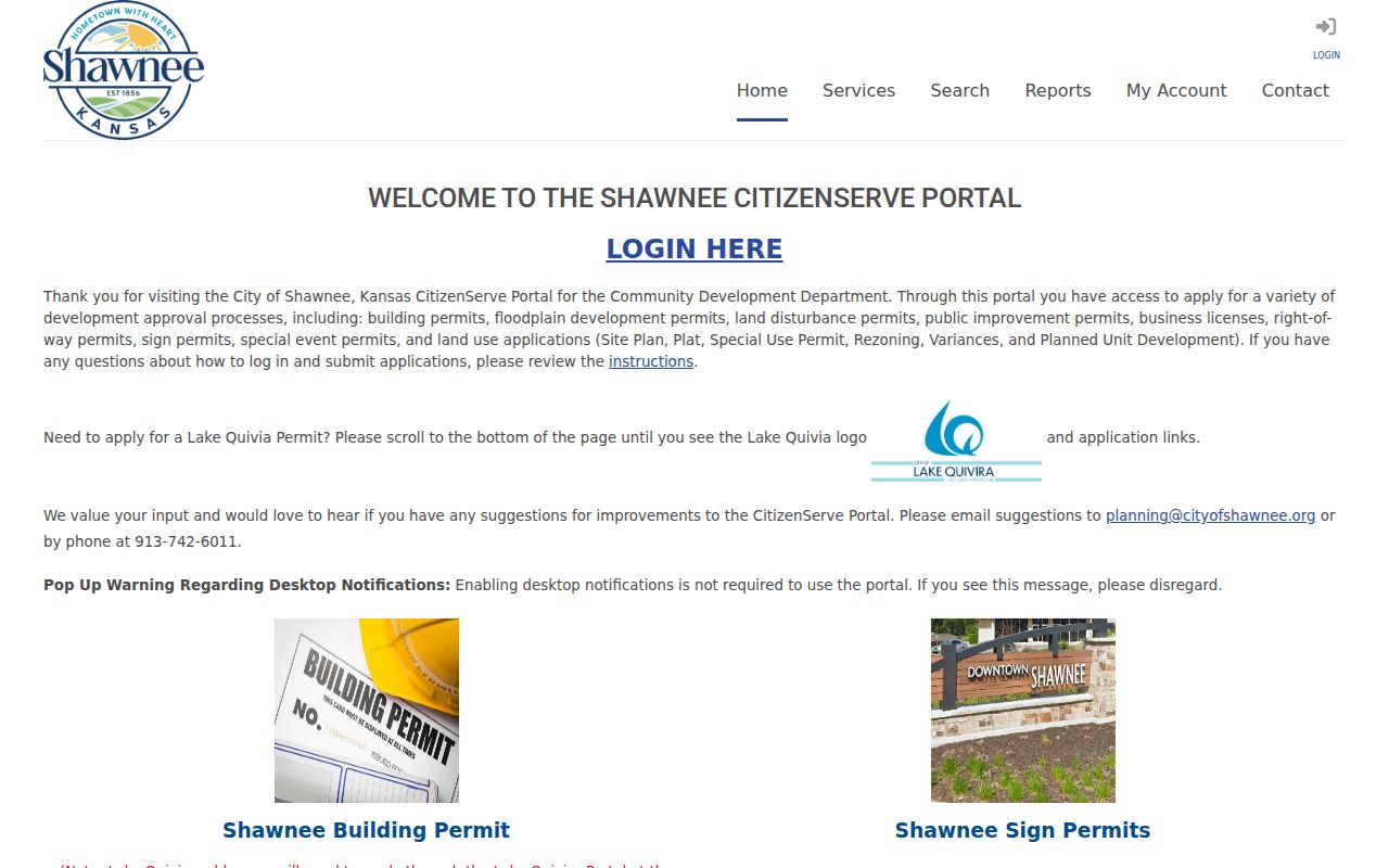 Shawnee CitizenServe permits and licenses used with city directory research