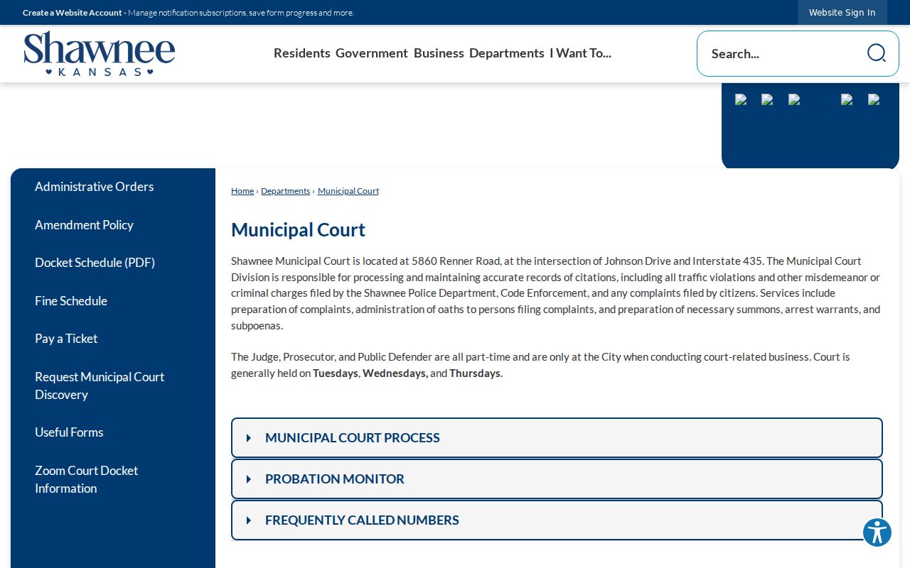 Shawnee Municipal Court record information beside city directory sources