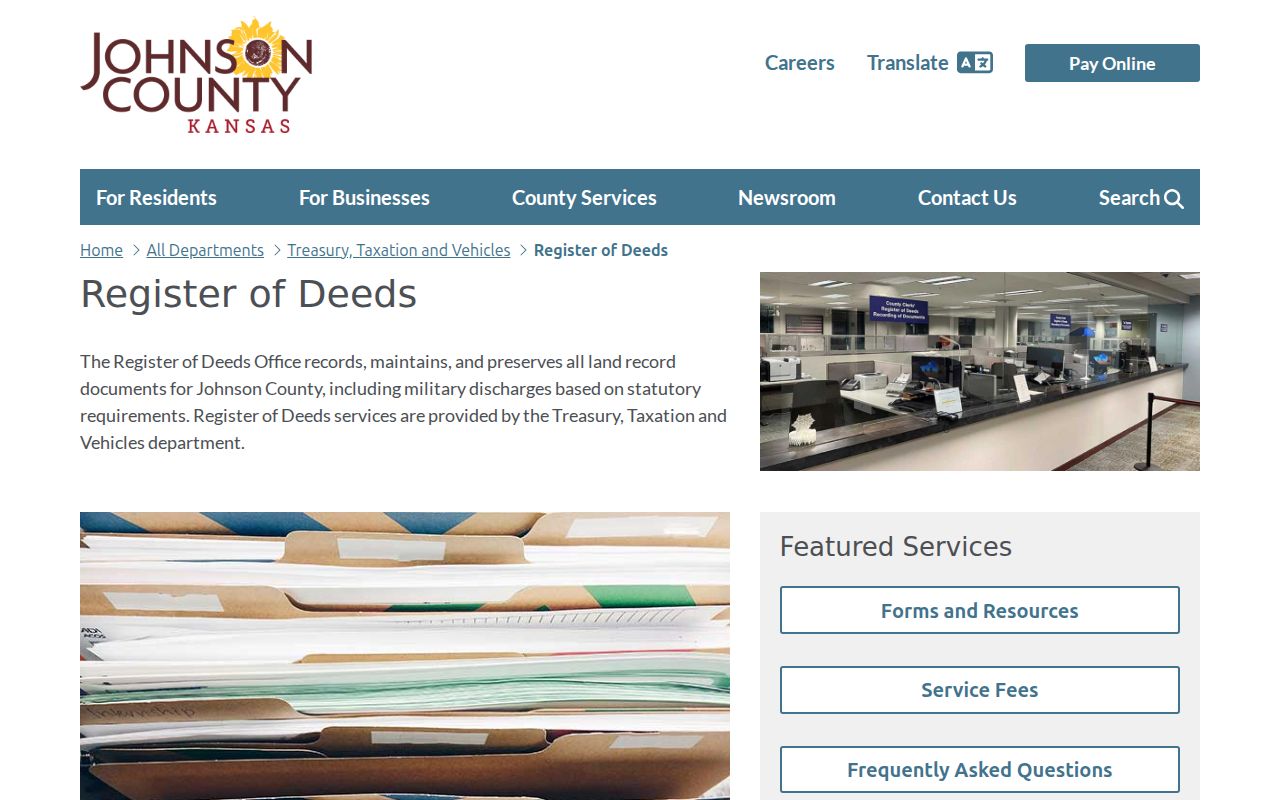 Shawnee residents directory source at the Johnson County Register of Deeds