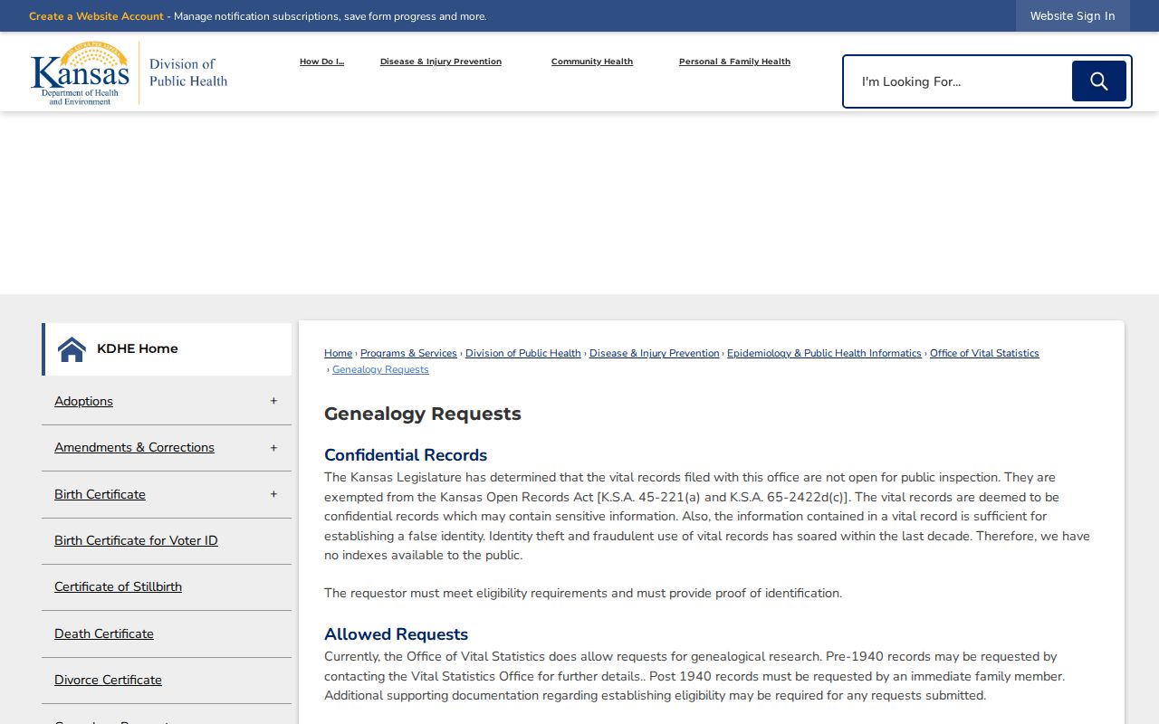 Kansas vital records genealogy guidance for Shawnee resident research
