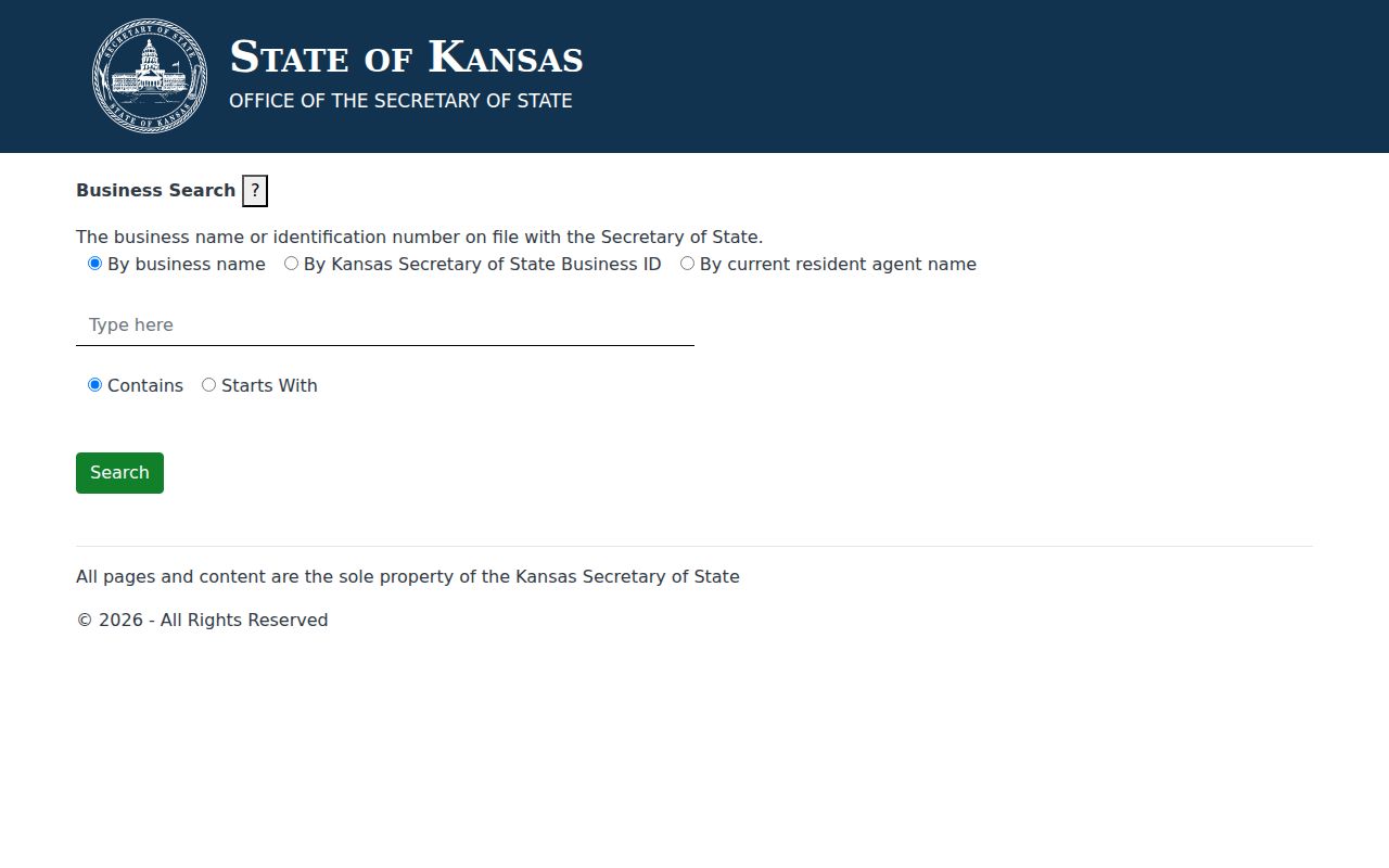 Shawnee resident records in the Kansas business entity search
