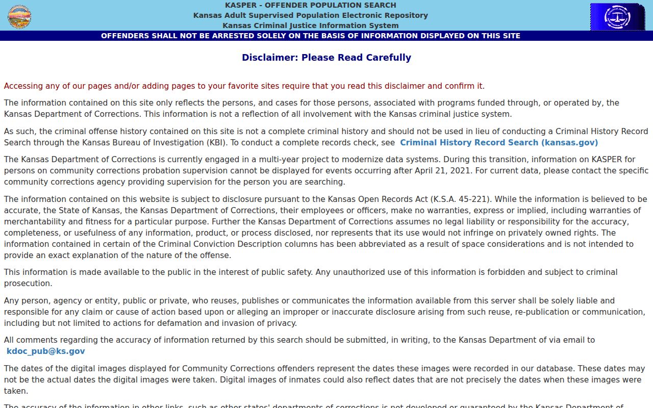 Shawnee resident records using the Kansas KASPER portal