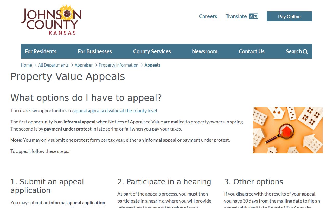 Johnson County Appraiser property search for the Shawnee street directory