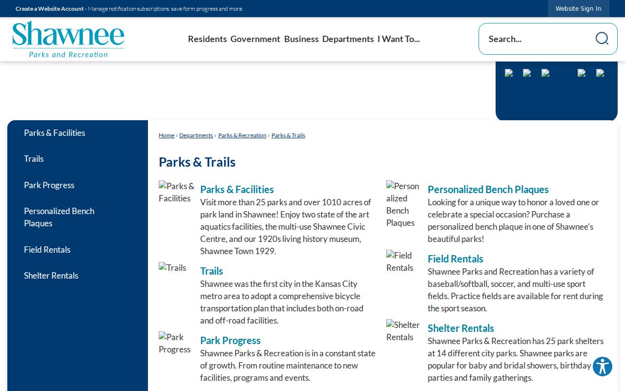 Shawnee ZIP code context from city parks and trails