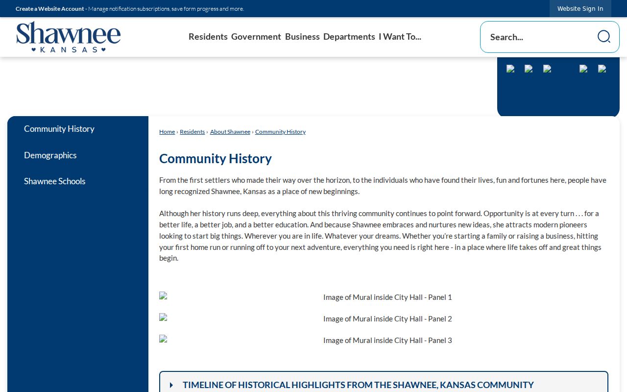 Shawnee ZIP code context from the city community history